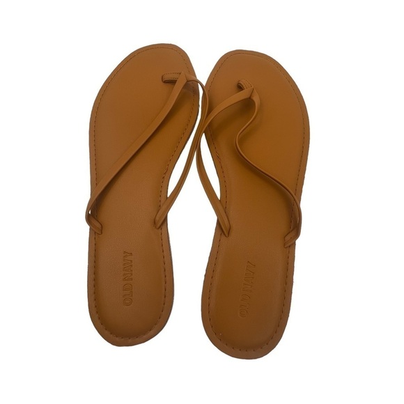 Old Navy Tan Faux Leather Capri Flat Sandals Size 9 1/2 Women’s - Picture 5 of 9